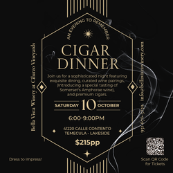 Cigar Dinner - Saturday Oct 10th